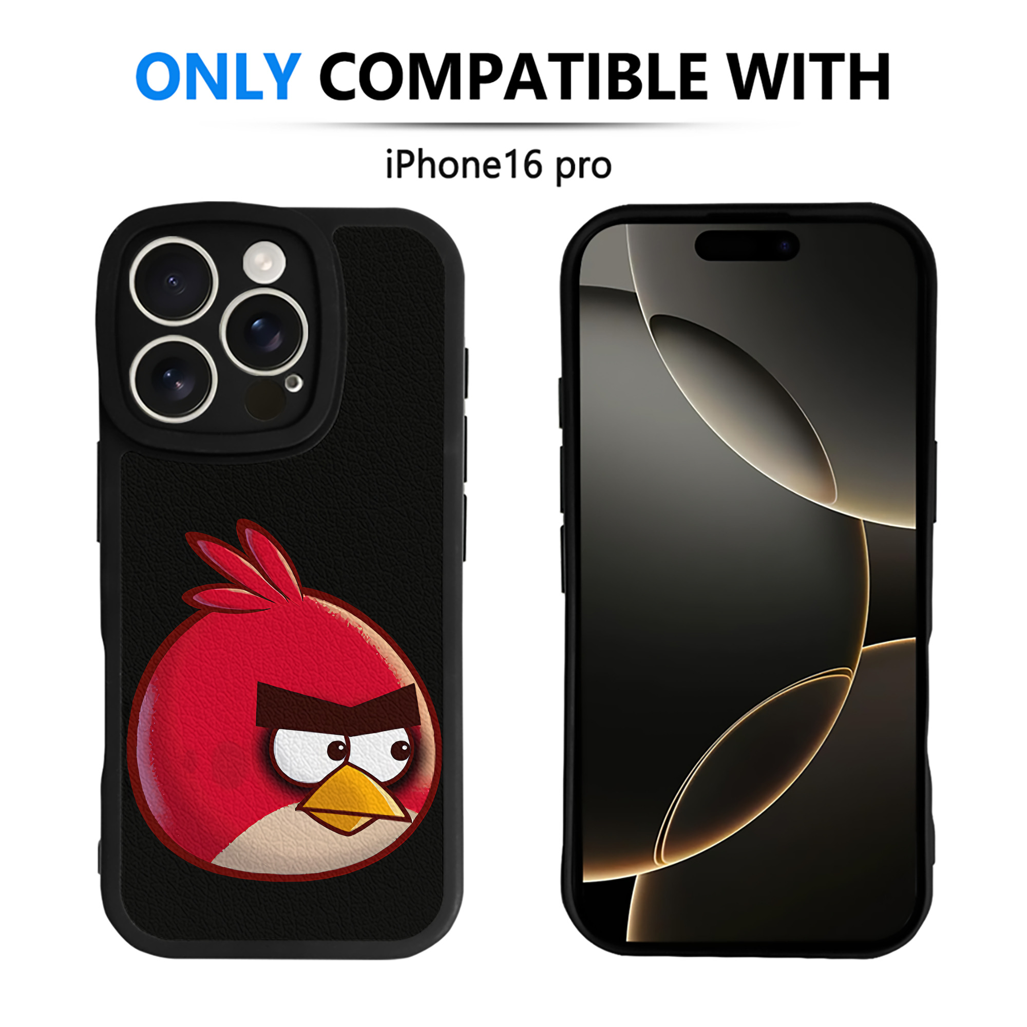 （画像用） Angry Birds アングリーバード 【iPhone 16シリーズ対応】シリコンスマホケース（レザー調） 材質：シリコン